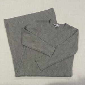 Ophelia Roe Knit Sweater Dress • Gray Geometric Ribbed Long Sleeve Size Medium